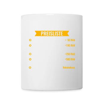 Fotografen Spezial-Preisliste - Tasse - Weiß - Vorne