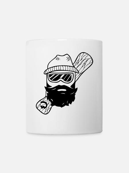Cooler Bärtiger Holz-Boarder für Shirts, Hoodies - Tasse - Weiß