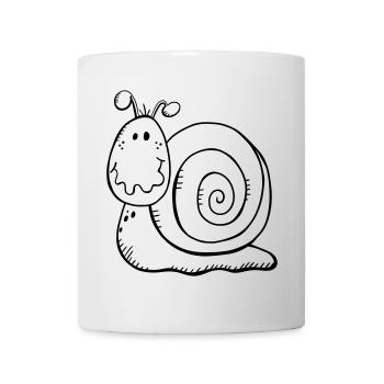 Lustige Schnecke - Schnecken - Natur - Wildnis - Tasse - Weiß - Vorne