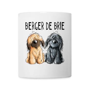 Zwei Berger de Brie - Briard - Comic - Geschenk - Tasse - Weiß - Vorne