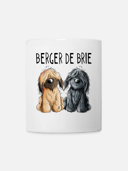 Zwei Berger de Brie - Briard - Comic - Geschenk - Tasse - Weiß