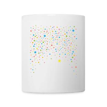 Silvester. Colorful confetti with stars. - Mug - white - Front