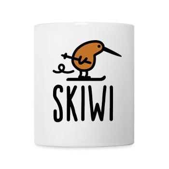 Skiwi funny kiwi New Zealand bird ski cartoon - Mug - white - Front