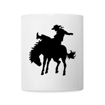 Design mit Cowboy und Pferd - Tasse - Weiß - Vorne