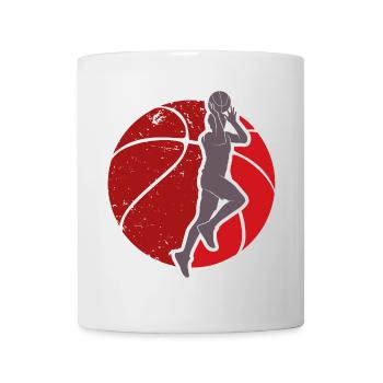Basketball - Basketballer beim Wurf - Tasse - Weiß - Vorne