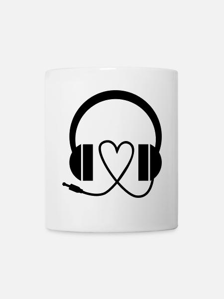 Headphones Romantic Music - Mug - white