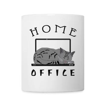 Chillende Katze im Home Office - Tasse - Weiß - Vorne