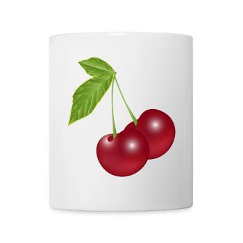 belles cerises rouges foncées croquantes - Mug blanc - blanc - Devant
