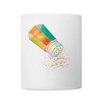 Pfefferstreuer aus buntem Glas mit Pfefferkörner - Tasse - Weiß - Vorne