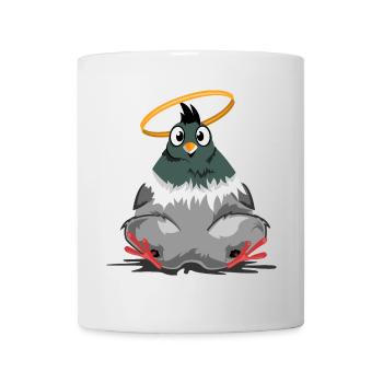 dicke taube lustig Heiligenschein comic cartoon - Tasse - Weiß - Vorne