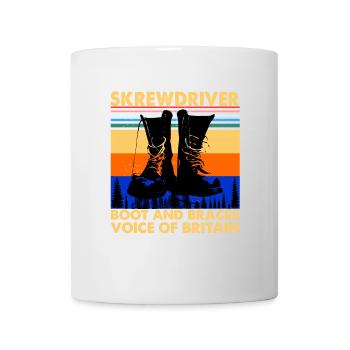 Skrewdriver Stiefel und Zahnspangen Stimme von Großbritannien - Tasse - Weiß - Vorne
