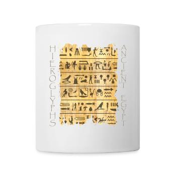 Torn papyri with hieroglyphics - Mug - white - Front