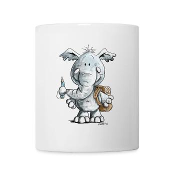 Éléphant d'écolier I cadeau d'inscription scolaire - Mug blanc - blanc - Devant