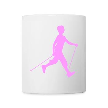 Wanderwandern mit Nordic Walking - Tasse - Weiß - Vorne