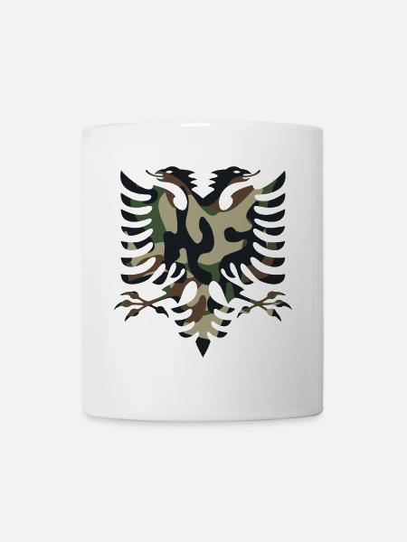 Couleurs de camouflage du drapeau de l'Albanie - Mug blanc - blanc