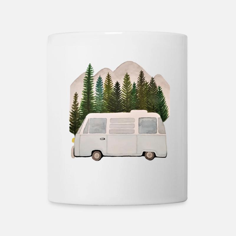 Camper Campingbus vor Bergen - Tasse - Weiß