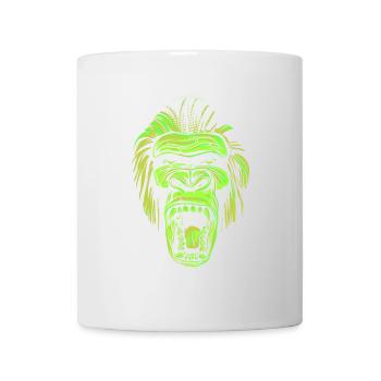 Schreiender Gorillakopf im Neonstil - Tasse - Weiß - Vorne