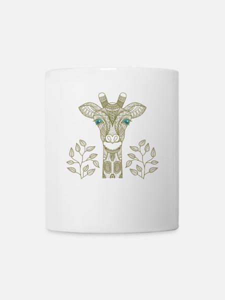 Zoo magique mystique avec girafe dorée - Mug blanc - blanc