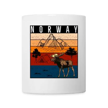 Norwegian nature and moose motif - Mug - white - Front