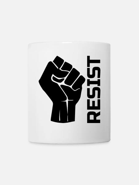 Resist with fist - in black - Tasse - Weiß