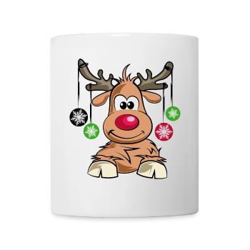 xmas rendeer elch weihnachten symbol Rentier funny - Tasse - Weiß - Vorne
