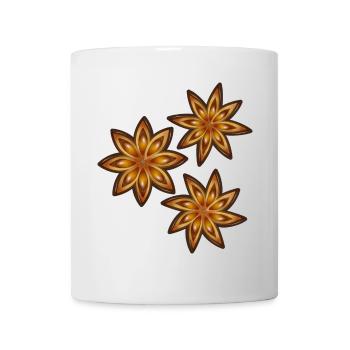 Drei leuchtende Sternanis - Gewürz und Heilpflanze - Tasse - Weiß - Vorne