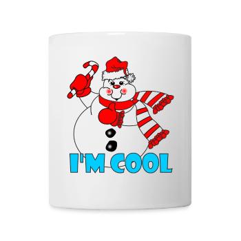 Bonhommes de neige, je suis cool comme la glace - Mug blanc - blanc - Devant
