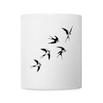 Oiseaux hirondelles  - Mug blanc - blanc - Devant