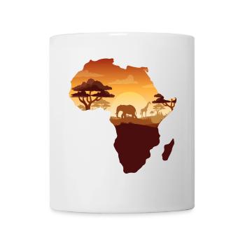 Afrikanische Safarikarte - Tasse - Weiß - Vorne