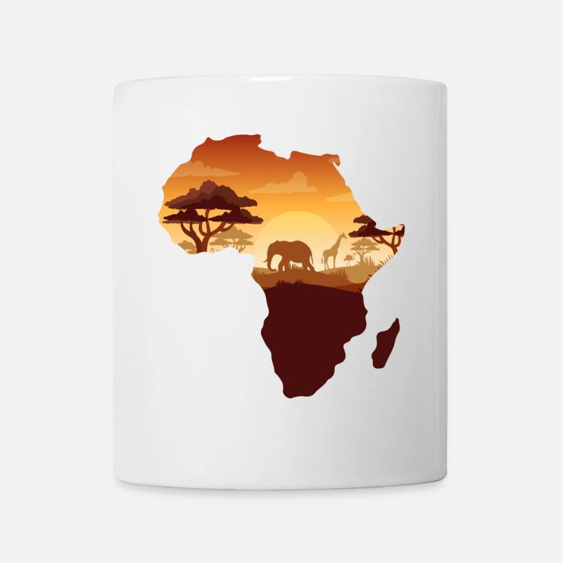 Afrikanische Safarikarte - Tasse - Weiß