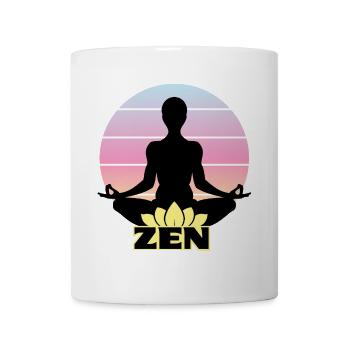 Zen - I am calm - Message Yoga Lotus - Mug - white - Front