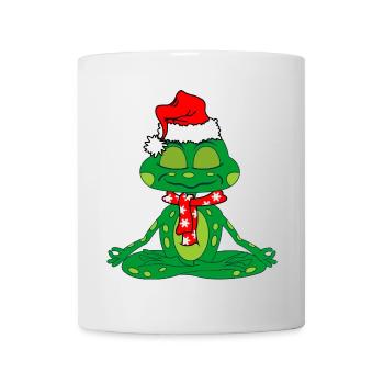 Meditation Frosch Weihnachten - Tasse - Weiß - Vorne