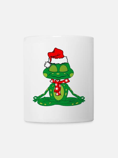Méditation grenouille Noël - Mug blanc - blanc
