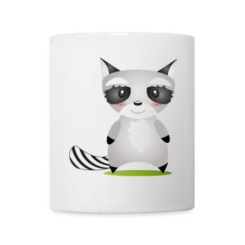 cute raccoon in comic style to love - Mug - white - Front