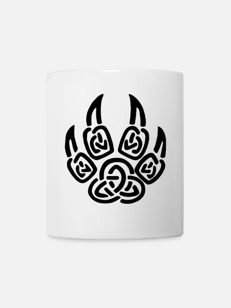 Schwarze Wikinger Wolfskrallen - Tasse - Weiß