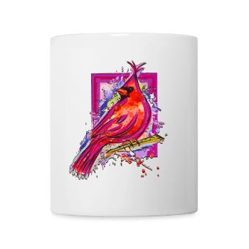 Oiseau coloré - Aquarelle Dessin - Magnifique oiseau - Mug blanc - blanc - Devant