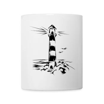 Phare Phare Mer Baltique Symbole Illustration - Mug blanc - blanc - Devant