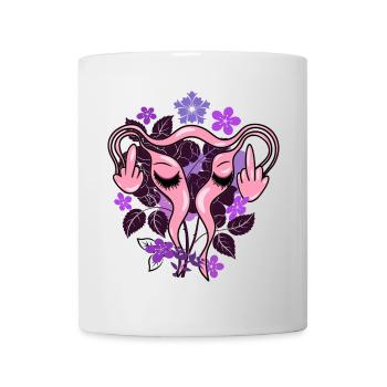 Blumen Uterus Pro-Choice Eierstöcke - Tasse - Weiß - Vorne