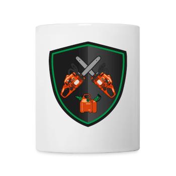 Kettensäge Wappen - Kraftstoffkombidose - Tasse - Weiß - Vorne