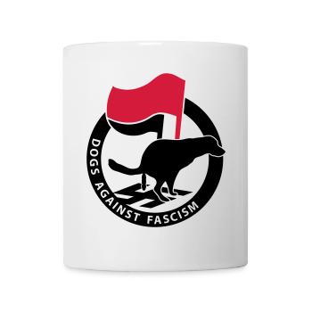 « Dogs Against Fascism » pour les propriétaires de chiens Antifa - Mug blanc - blanc - Devant