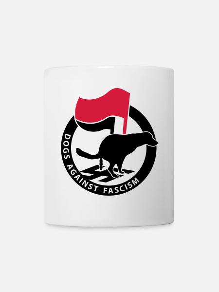 « Dogs Against Fascism » pour les propriétaires de chiens Antifa - Mug blanc - blanc