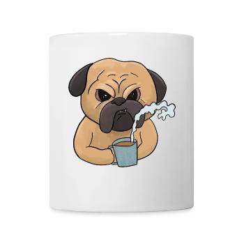 Mumrrischer Pug Dog with Coffee Morning Muffle - Mug - white - Front