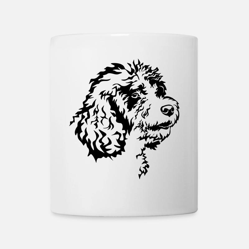 Spanischer Wasserhund Kopf - Tasse - Weiß