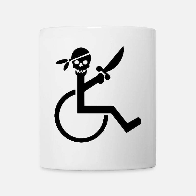 Rollstuhlpirat für harte Rollen. Humor Hemd * - Tasse - Weiß