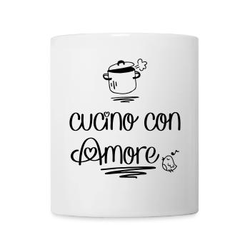 Cuisiner avec amour - Mug blanc - blanc - Devant
