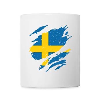 Éventail drapeau Suède Éventail Sverige - Mug blanc - blanc - Devant