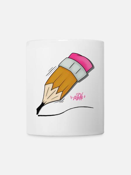 Buntstift Doodle Stil - Tasse - Weiß