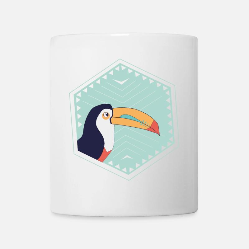 Colorful toucan - turquoise - Mug - white