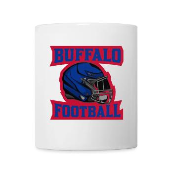 Logo du football de Buffalo Casque bleu-rouge - Mug blanc - blanc - Devant