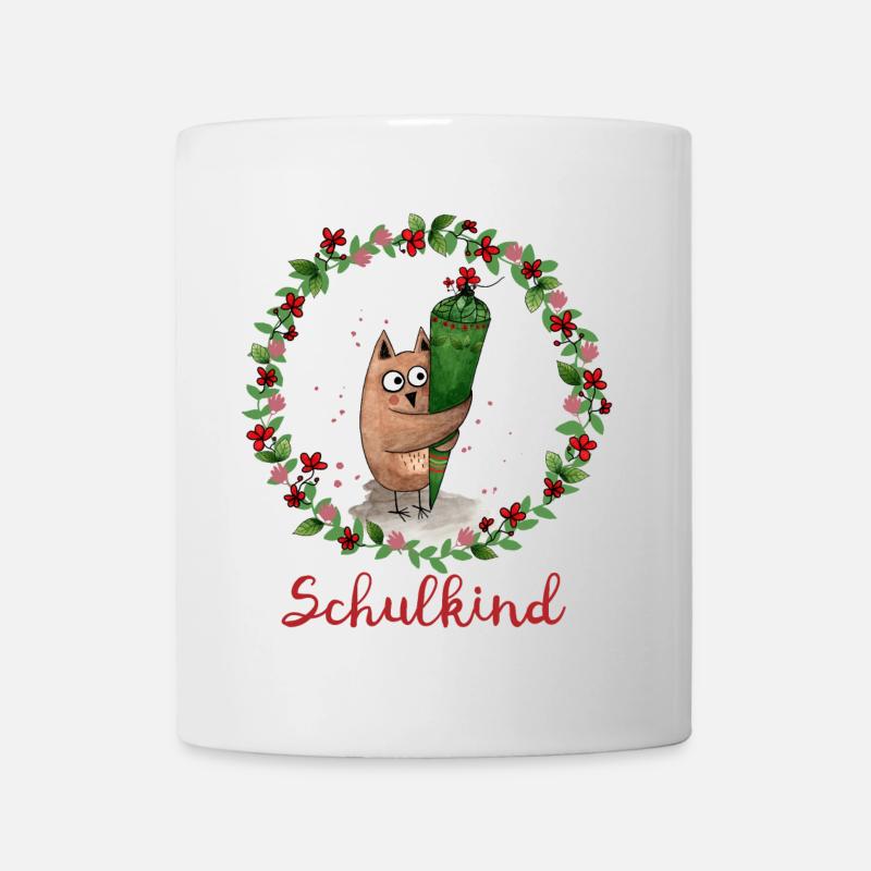 Schulkind Eule - Tasse - Weiß